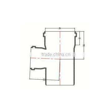 HIGH QUANLITY REDUCING TEE WITH SOCKET OF PVC GB STANDARD EXPANDING FITTINGS FOR DRAINAGE WITH GASKET photo-2