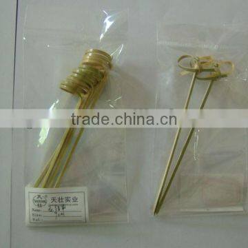 short natural bamboo looped skewer /bbq skewer