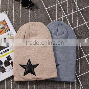 The five-star knitted cap cap hat street dance hip-hop cap to keep warm