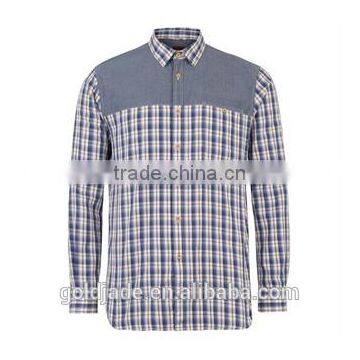 2014 fashional style Mens Shirt for Men Design grid shirts long sleeves shirts