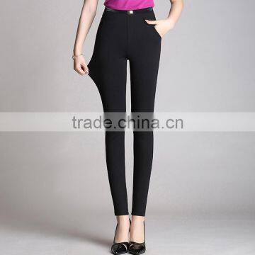 Cotton Elastic Leggings Black Stretch Pants Waist Slimming Leisure Slim Trousers Custom Made as Your Need photo-3