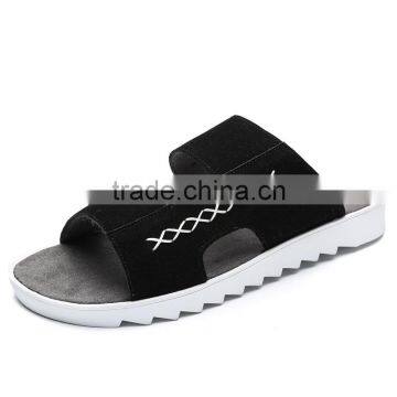 Fashion Summer Adults Leather Slippers Shoes for Male, Men Casual Slippers Good Quality From Jinjiang Factory photo-4