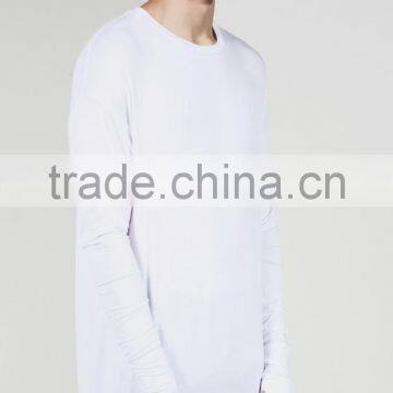 Customized Cheap Extra Long Sleeves Collar Men T-shirt