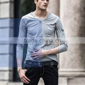 Cotton Mans V-neck T-shirt From China photo-3