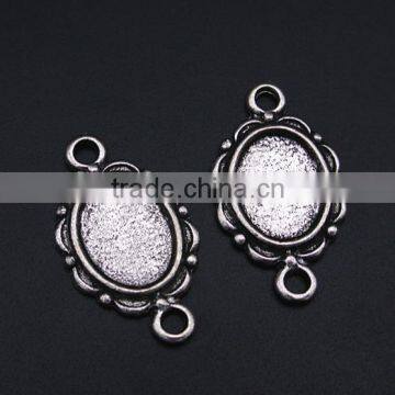 21x12mm metal bezel connector charms diy small metal bezel charms for jewelry accessories