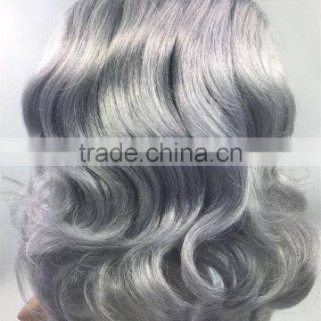 MGOO Stock Human Hair Short Bob Lace Front Wig Water Wave Short Women Wig For Middle Age photo-4