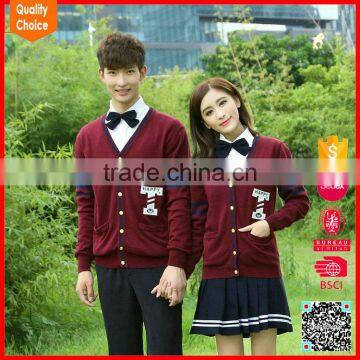 Wholesale V neck japanese school uniform cardigans for high school students