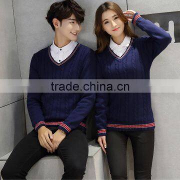 Knitted long sleeve school uniform pullover manufacturers