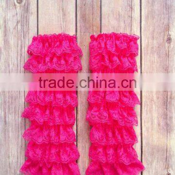 Cute Baby Girls Pink Leg Warmers Ruffle Tulle Baby Girls Lace Legging Warmers photo-5