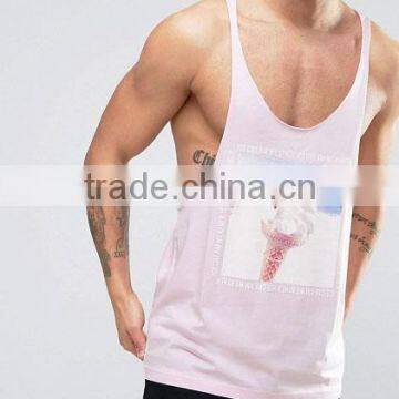 Custom Mens Overall Sublimation 100% Polyester Stringer Fitness Gym Singlets photo-3
