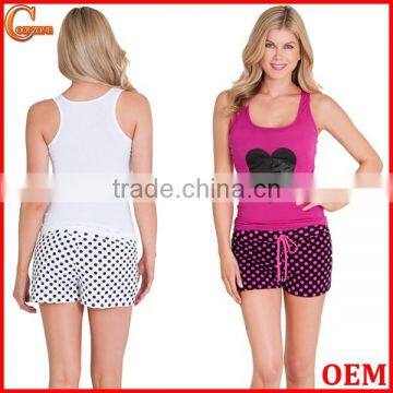 Comfortable Heart Polka Dot Print Pajama Fashion Pajama Set