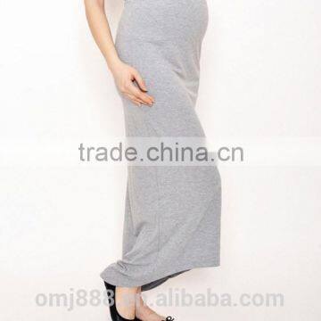 Plus Size Women Plain Long Maxi Maternity Skirt photo-2