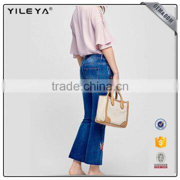 Fashion Latest Design Embroidered Jean Pants for Woman photo-2