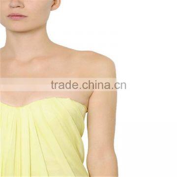 2016 Lastest Straplessv-plunge Neck Wedding Women Dress ,crepe Trail Floor Length Ladies Dress OEM photo-3