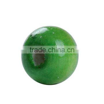 Cheap Wholesale Round Yellow-green Hinoki Wood Spacer Beads