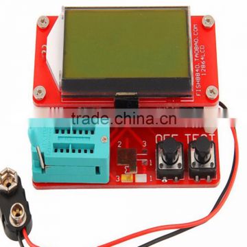 Mega328 Transistor Tester Diode Triode inductor Capacitance ESR Meter Digital led MOS NPN tester meter 12864 Graphic DC 9V