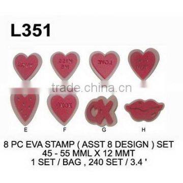 L351 8 PC EVA STAMP (ASST 8 DESIGN) SET