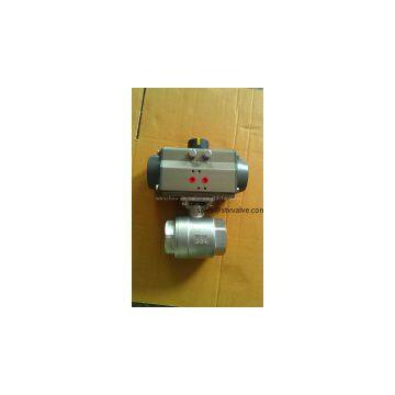 two piece ball valve with pneumatic actuator