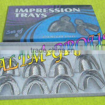 08 pcs Dental Impression Trays Perforatted Instruments