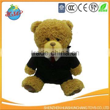 cute bear with black shirt plush toy