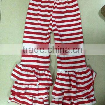 OEM pernickety remake red white stripe triple ruffle baby pants M5040222