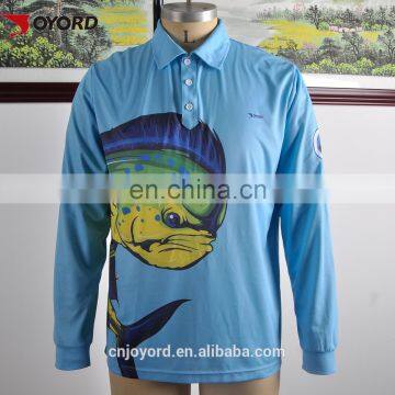 Cheap Sublimated Polyester Fishing Shirts UV Fishing Shirt