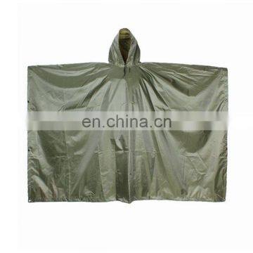 Lightweight Outdoor Green Nylon Hiker Rain Poncho photo-3