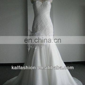 EB2510 Mermail one shoulder beading lace wedding dress