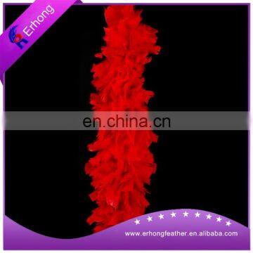 Red pure color turkey feather boa