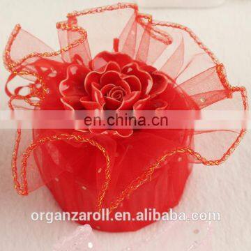 drawstring round organza wraps for candy packaging