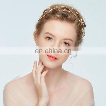 Amelie Simple Design Cheap Rhinestone Chain Pearls Decoration Wedding Bridal Hair Vine Christening Headbands Baby's Breath Vine photo-4