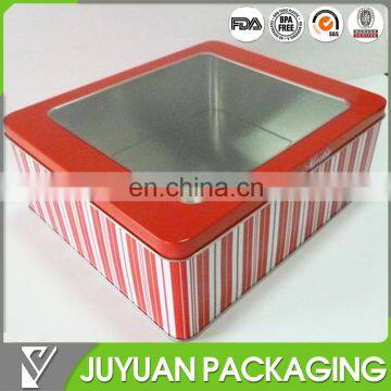 tinplate case tin can metal packing box with PVC window