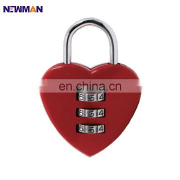 NEWMAN CP8026 Heart Shape Password Combination Lock, Alloy Zinc Padlock