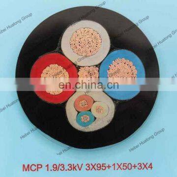 Medium voltage rubber sheathed underground mining cable