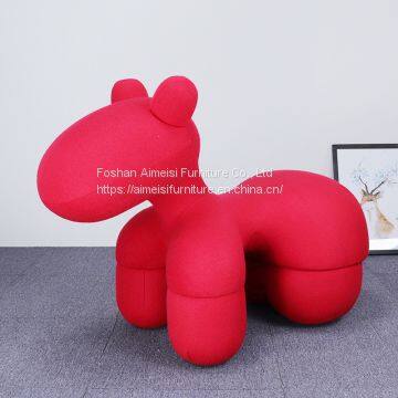 Hot Selling Popular Living Room Children Fiberglass Puppy Pony Chair photo-4