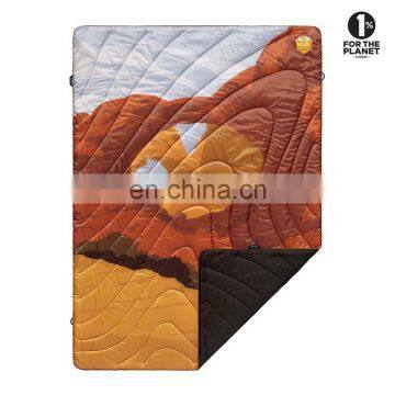High Quality Printing Design Custom Lightweight Travel Blanket In Pouch Nylon Bag photo-3