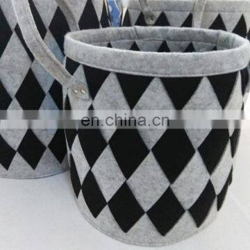 Foldable Knitted Felt Storage Laundry Baskets photo-3