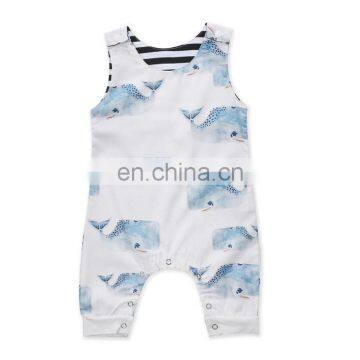 2020 Newborn Summer Baby Kids Romper Sleeveless Whale Print Shorts Toddler Rompers Baby Romper Printed Infant Bodysuit photo-7