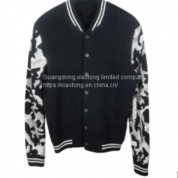 Men′s Sweater, Baseball Uniform, Long Sleeve in jacquard