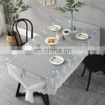Rectangle Lace Tablecloth Christmas White Lace Wedding Table Cover Xmas Table Cloth Dinner Party Home Decor