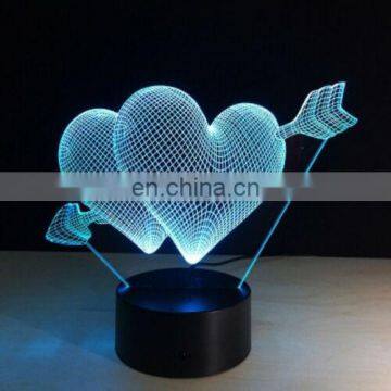 3D Night Light Lamp LOVE Heart Christmas Valentine's Day Gift for Lover photo-7