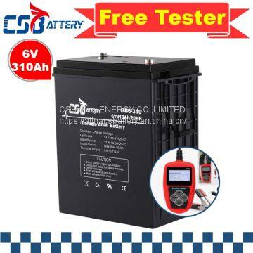 Csbattery 6V210ah Sealed-Lead-Acid AGM Battery for Forklift/Charger/Telecom/Power-Tools/Solar/Ali