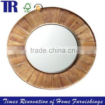 Recycled wood Mirror roundish Mirror decorative mirrors