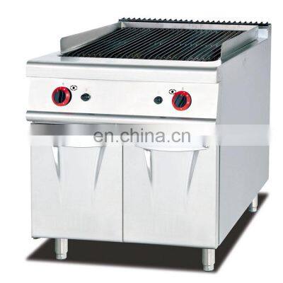 High Quality Industrial Stainless Steel gas lava stone grill with Cabinet