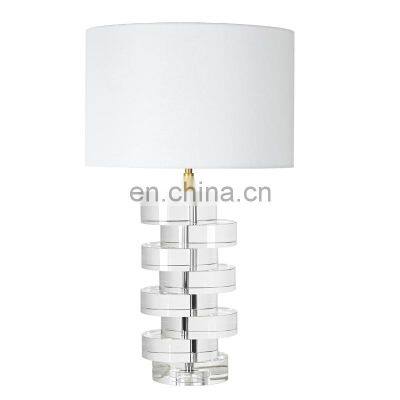 Exclusive Luxury Geometrical 4 Layer Clear Crystal Table Lamp For Five Star Hotel