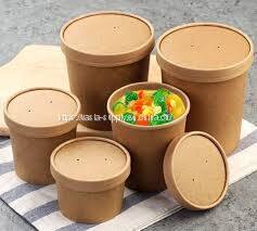 Food grade brown kraft paper bowl takeaway soup bowl eco friendly kraft salad bowl