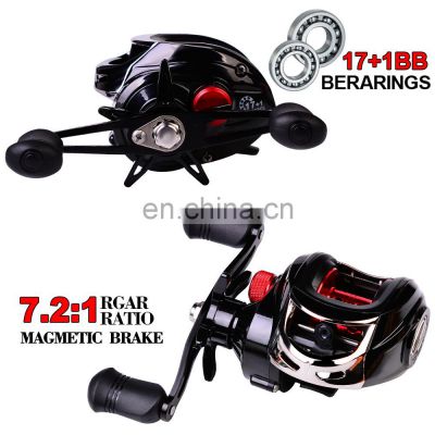 Left Right Hand Baitcasting Reel 17+1 axis fishing line wheel 7.2:1 sea fishing wheel