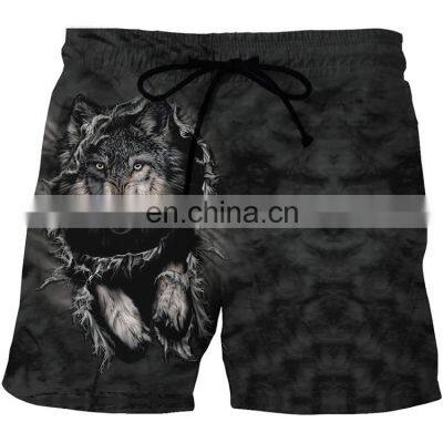 2021  Men Custom Shorts Lion Black Clearly Printed  Men Summer Beach Swim Shorts