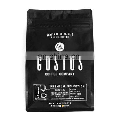 Logo Printed Customized Reusable Flat Bottom Block Printing Coffee Bags Packaging Coffee Bags With Valve