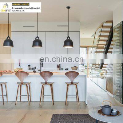 Modern Floating Staircase Oak Wood Step Straight Suspended Stairs photo-5